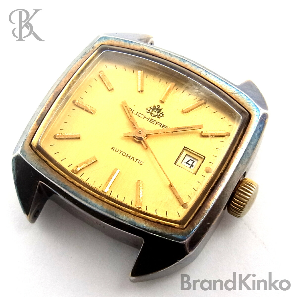 稼働　BUCHERER　ブッヘラー　時計　裏スケ　手巻き　ゴールド 楽天市場】電池交換済 BUCHERER ブッヘラー K18YG 金無垢 懐中時計