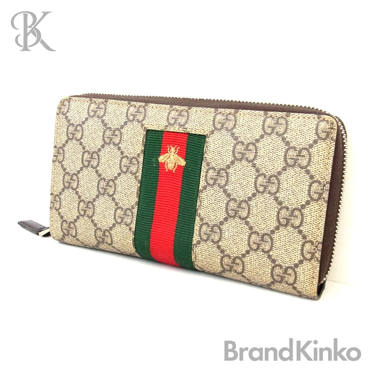 グッチ シェリーライン GGスプリーム 長財布 ラウンドファスナー 408831 GUCCI &infin;【中古】｜ブランド金庫　店
