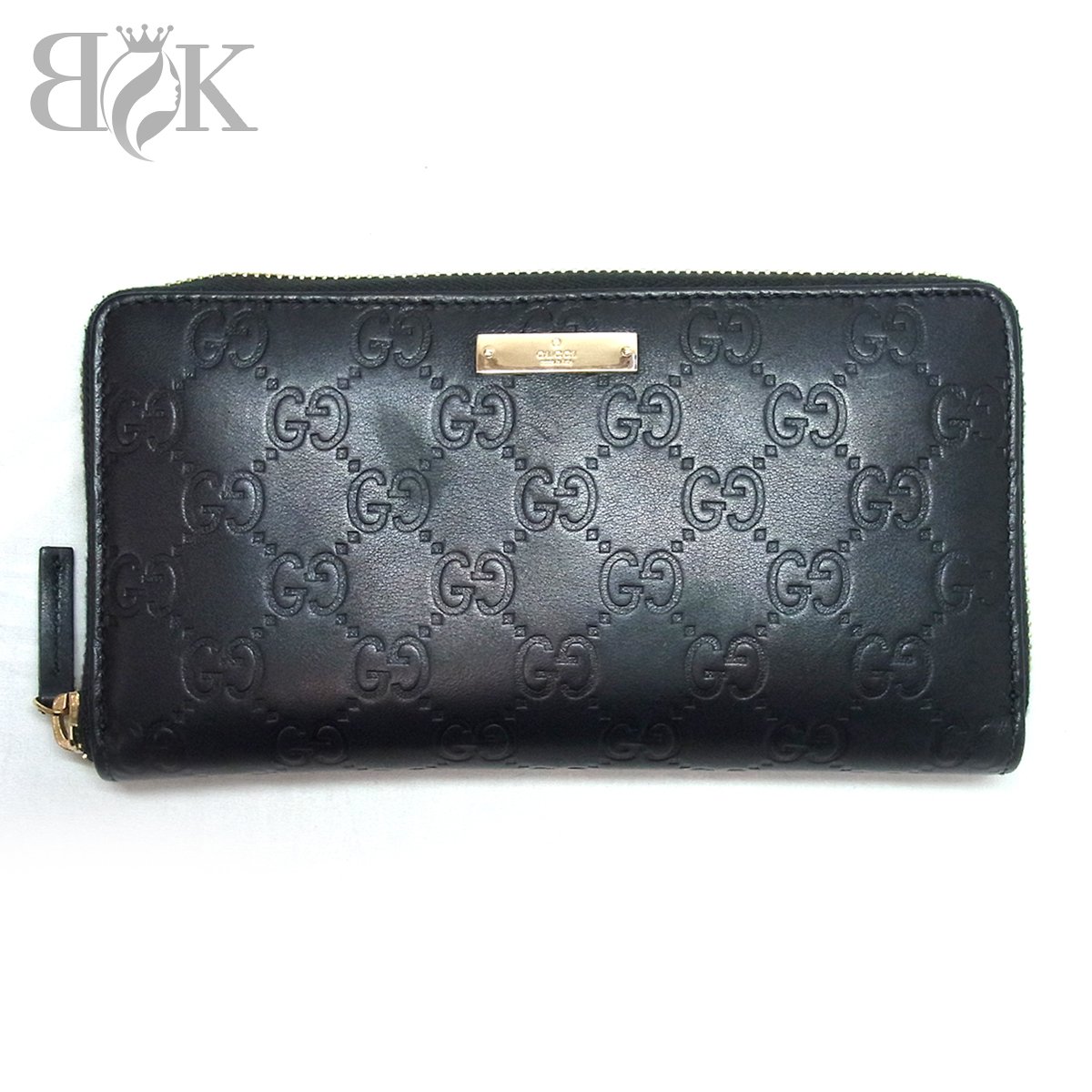 グッチ 長紙入れ グッチシマ GG柄 ラウンドジッパー 307980 箱付き添い人 黒いこと系 レディース GUCCI 中古 ＋【中古】