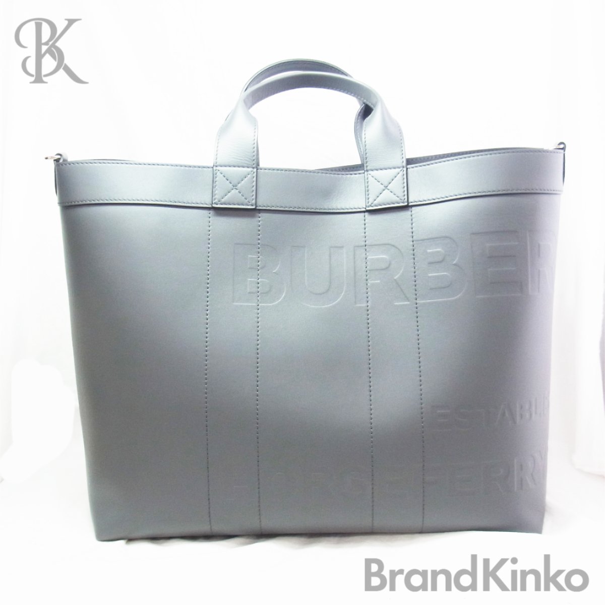 バーバリー 2way トートバッグ 薄墨色 ユニ一発やる BURBERRY 中古 ＋【中古】