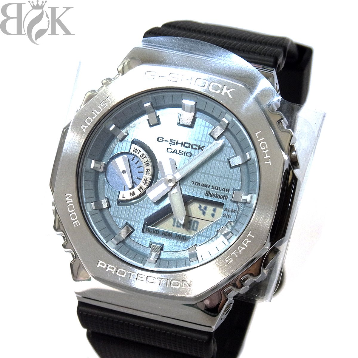 未使用品 カシオ G-SHOCK 2100シリーズ GBM-2100A-1A2JF メンズ 腕時計 デジアナ タフソーラー シルバー アイスブルー 動作品 CASIO ◆ 〓 【中古】|ブランド金庫 店