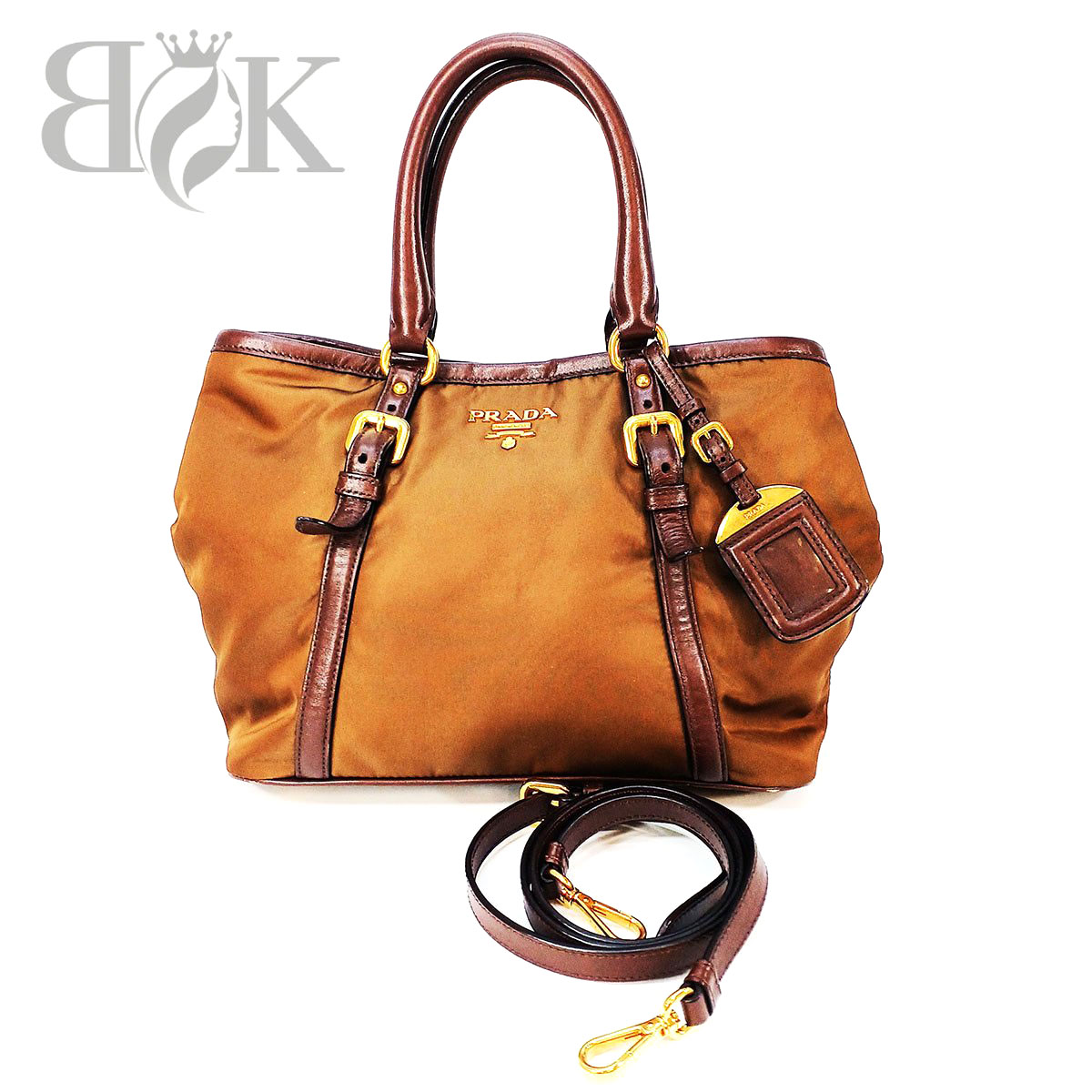 楽天市場】プラダ PRADA ハンドバッグ ナイロン ダークブラウン