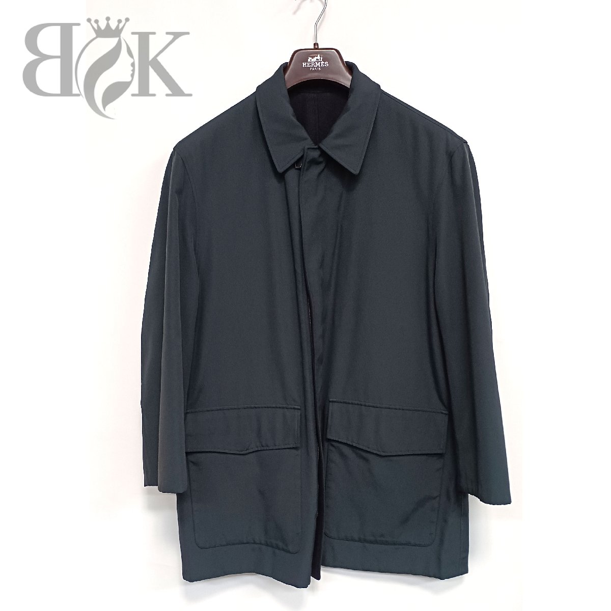 “HERMESエルメス　中綿ブルゾン　ハーフコート 楽天市場】【HERMES】エルメス 中綿ハーフコート サイズ52 ネイビー