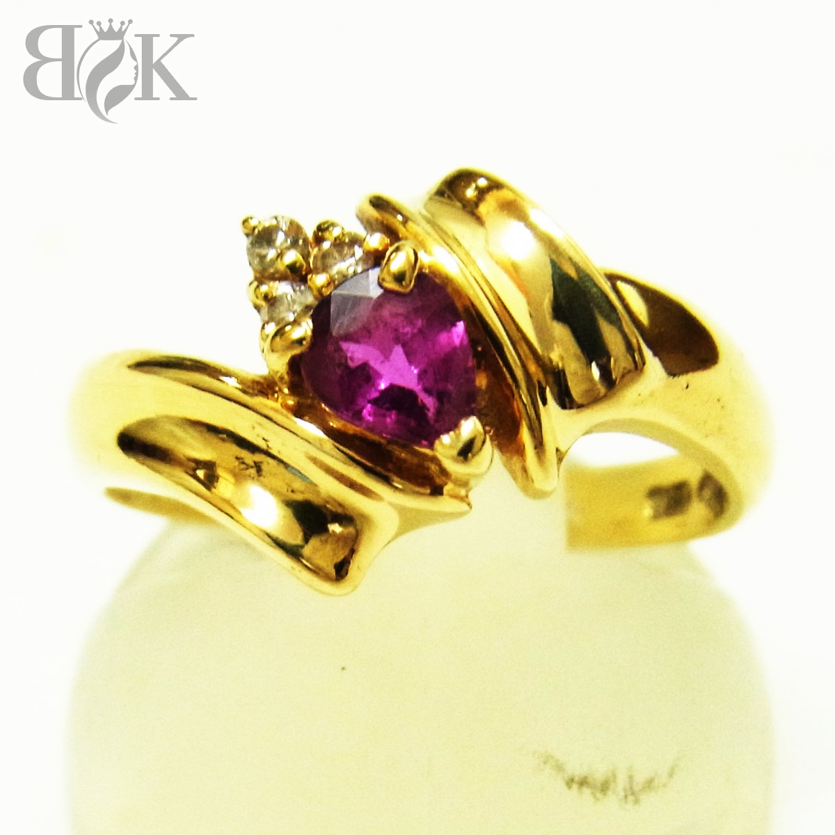 K18スリーカラールビー/ダイヤモンド亀リング　新品仕上げ済み　　中古品 57534-1.jpg