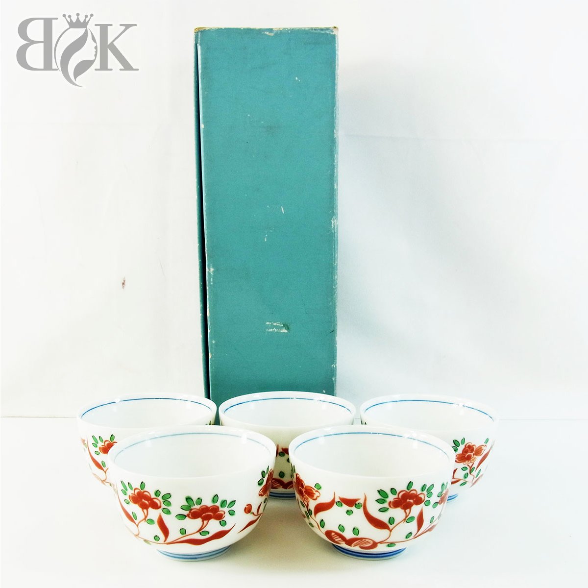 八代☆御題茶碗☆唐草絵黄瀬戸写茶碗☆吉向十三