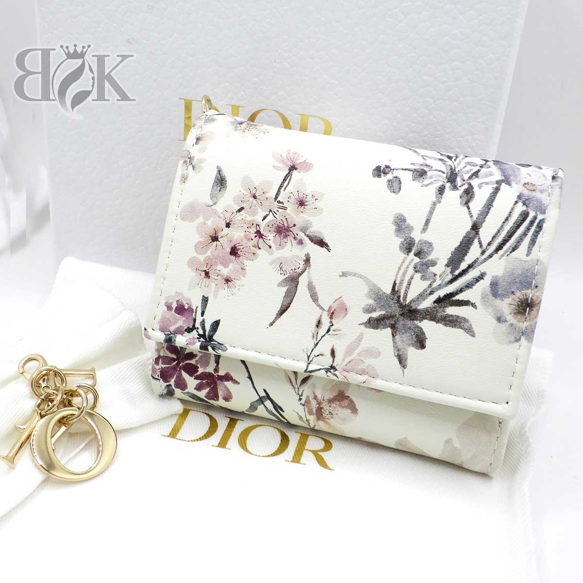 楽天市場】ディオール サドル ロータスウォレット 三つ折り財布 レザー