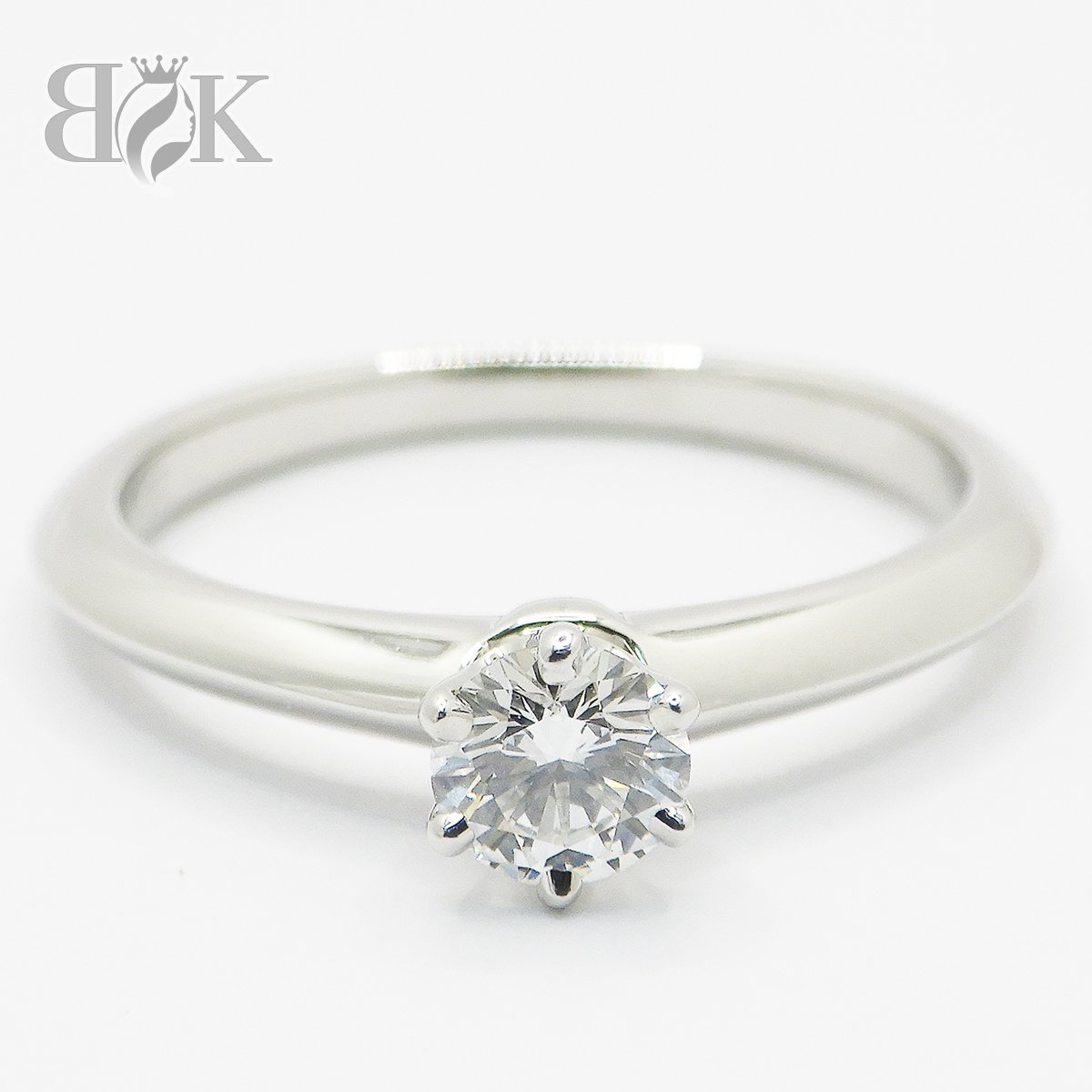 ティファニー ダイヤモンドリング 0.26ct F VVS1 PT950 約3.3g 8号 鑑定書付き ●【中古】|ブランド金庫 店