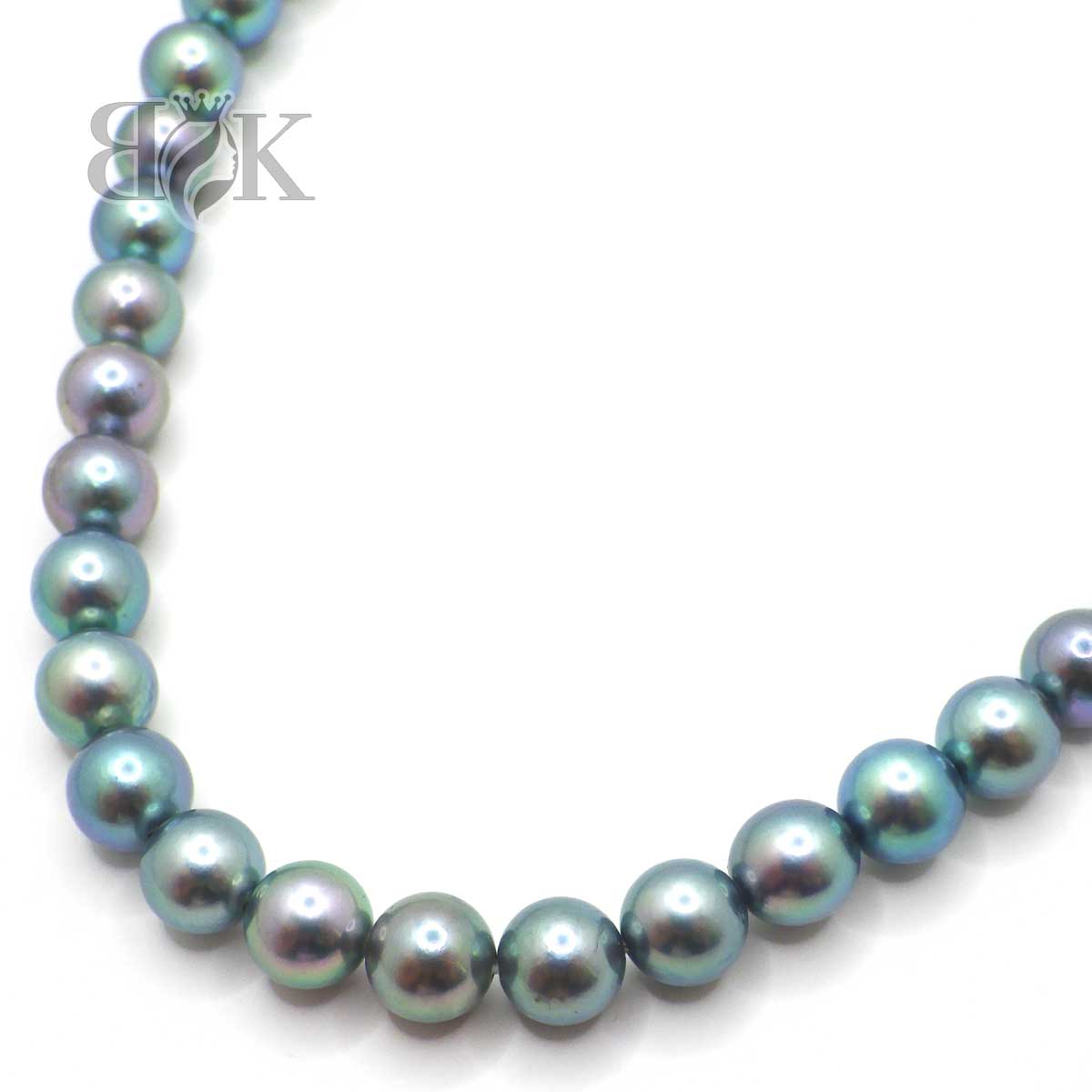 楽天市場】ブルーグレーパールネックレス ブルー系 染色パール