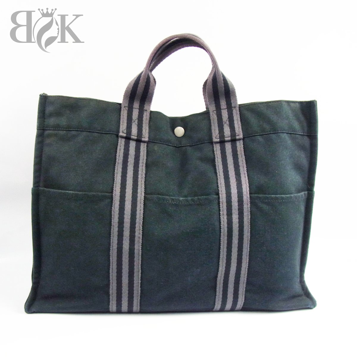 エルメス フールトゥMM キャンバス ハンドバッグ ネイビー系 男女兼用 HERMES 中古品 ♪ 【中古】｜ブランド金庫　店