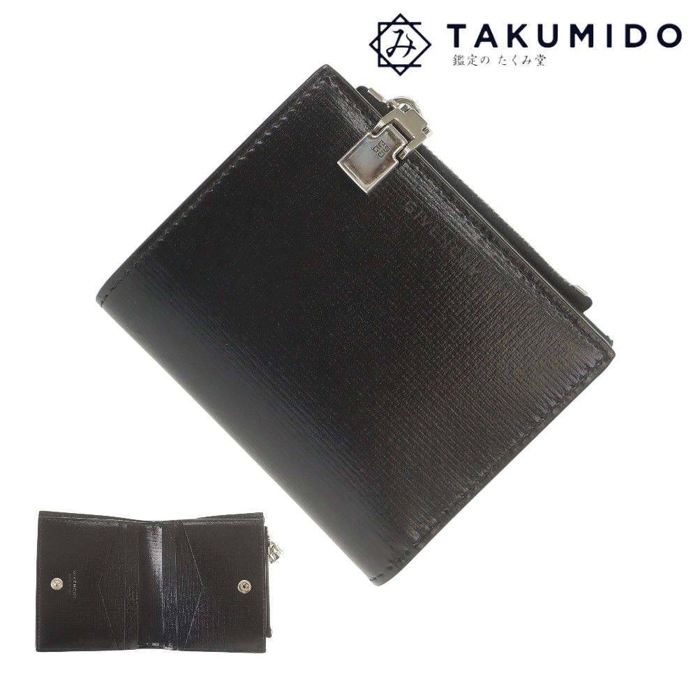 ジバンシィ 二つ折り財布 マルチコンパクトウォレット BK60BXK1T4 中古 ブラック レザー GIVENCHY 【中古】 | ジバンシー ジバンシイ ブランド小物 シンプル ファッション 黒 ABランク｜鑑定のたくみ堂 店
