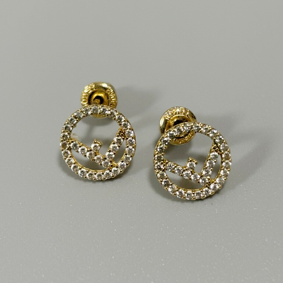FENDI フェンディ ピアス ストーン シングル 片耳 ミニ ゴールド Fロゴ FENDI フェンディ First ピアス ゴールドトーン 8AH725 ゴールド