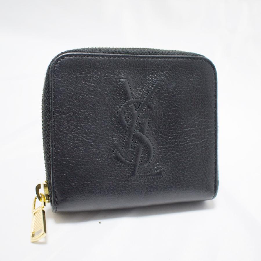 ゆずイヴサンローラン 黒 マネークリップ クロコ ゴールドロゴ YSL 0650017-1.jpg