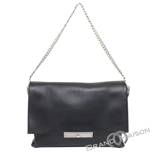 B Rank Celine Chain Shoulder Bag Blade 173043 Black Vintage
