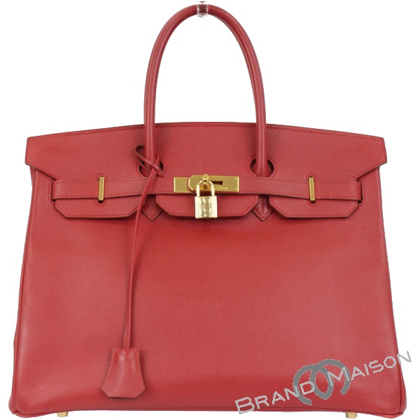 Abランク エルメス バーキン35 クシュベル レッド A刻印 ゴールド金具 ハンドバッグ レディース Hermes Red 中古 Bilalshahrour Fr