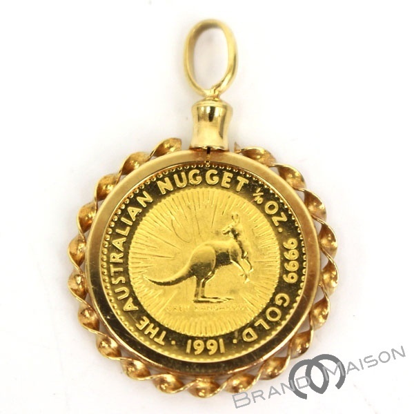Aレベル アンティーク ジュエリー オーストラリア連邦 カンガルー金貨 ペンダントブラウス 硬貨 K24yg アクセサリ K18yg アクセサリー 中古 Earthkitchen Ph