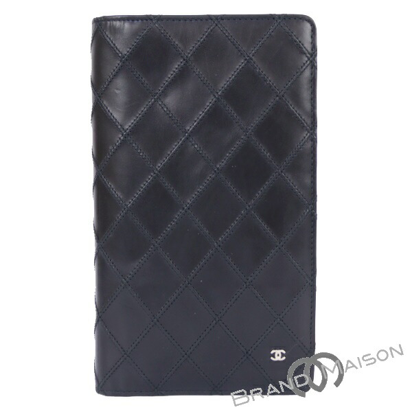 CHANEL シャネル ビコローレ 二つ折り財布 コンパクト ブラック ゴールド CHANEL シャネル ビコローレ Wホックココマーク ヴィンテージ