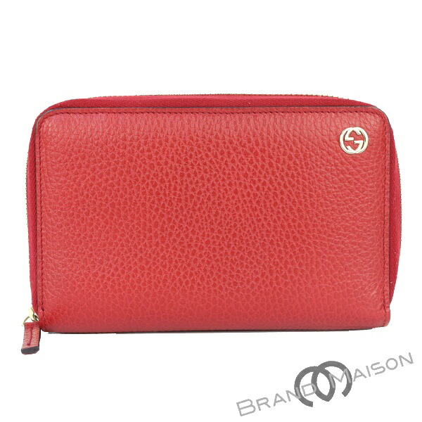 A位置付ける【グッチ】二つ折り札入れ/464884/インターロッキングG/赤いこと/GUCCI【中古】 財布・ケース-バッグ・小物・ブランド雑貨