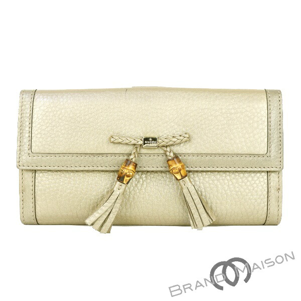 A価値づける【グッチ】竹長札入れ/269981/タッセル/シュロの葉/ゴールド/レディース/GUCCI 【中古】