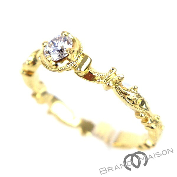 Aランク【ネイチャー】ダイヤモンドリング/K18YG/10号/2.5g/ジュエリー/アクセサリー/指輪/レディース/イエローゴールド/NATURE【中古】