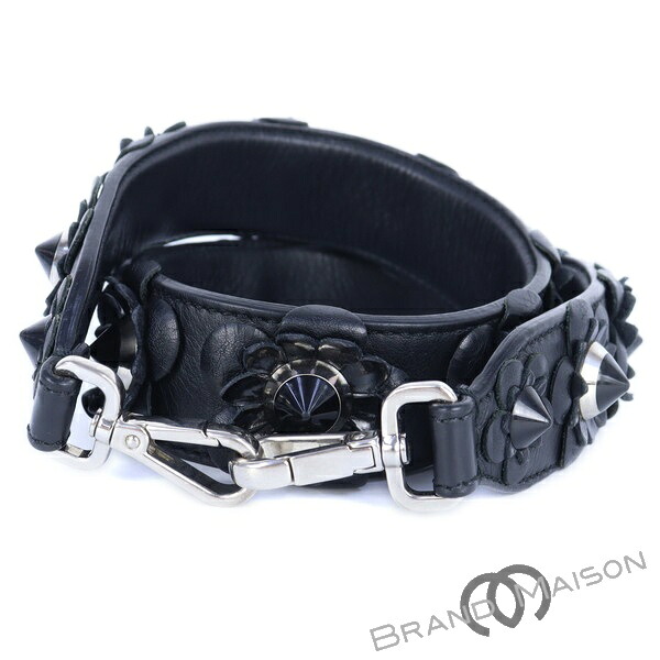 Bランク【フェンディ】ショルダーストラップ/フラワー/ブラック/レザー/レディース/FENDI【中古】｜ブランドメゾン 12,096円