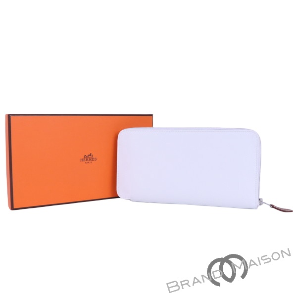 新品同様【エルメス】アザップロング シルクイン/ニューホワイト/エバーカラー/パラジウム金具/アンリベルテ/レディース/HERMES【中古】
