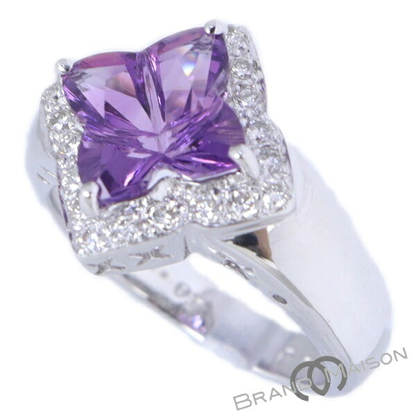 新品同様【ジュエリー】パープルサファイヤ ダイヤモンドリング/K18WG/13号/6.7g/指輪/レディース/アクセサリー【中古】