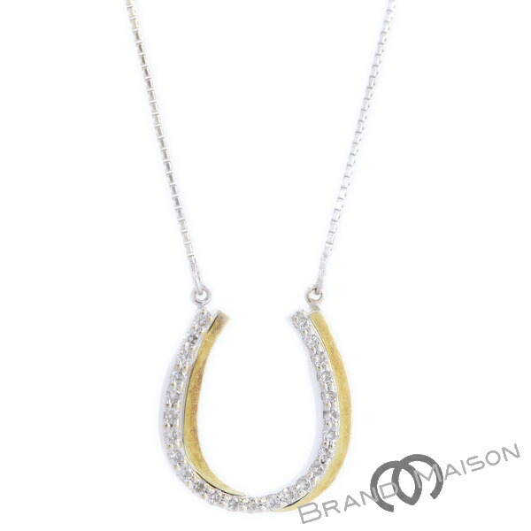 Aランク【ジュエリー】ダイヤモンドネックレス/K18YG/K18WG/4.3g/50cm/0.20ct/レディース/アクセサリー【中古】
