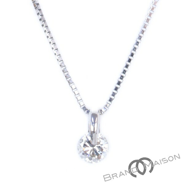 Aランク【ジュエリー】ダイヤモンドネックレス/Pt900/50cm/2.9g/0.302ct/プラチナ/レディース/アクセサリー