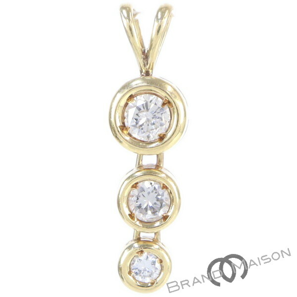 Aランク【ジュエリー】ダイヤモンド ペンダントトップ/K18YG/1.5g/0.30ct/イエローゴールド/レディース/アクセサリー