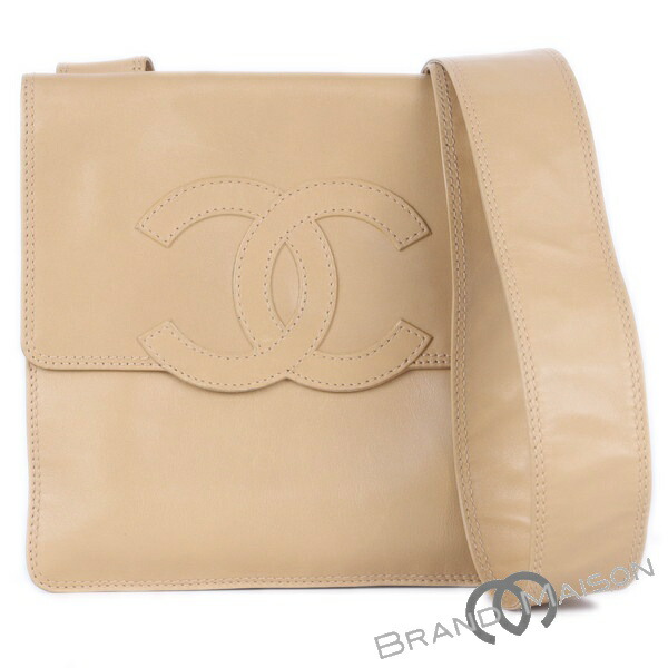 B価値づける【シャネル】ショルダーバッグ/ココマーク/子ヒツジ素はだ/ベージュ/CHANEL/レディース