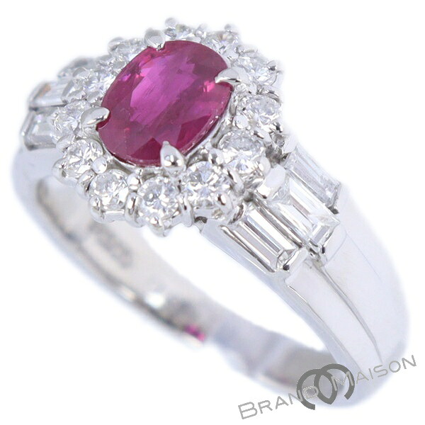 新品同様【ジュエリー】ルビーリング/ダイヤモンド/Pt900/11.5号/7.9g/0.72ct/0.905ct/指輪/レディース/アクセサリー【中古】|ブランドメゾン