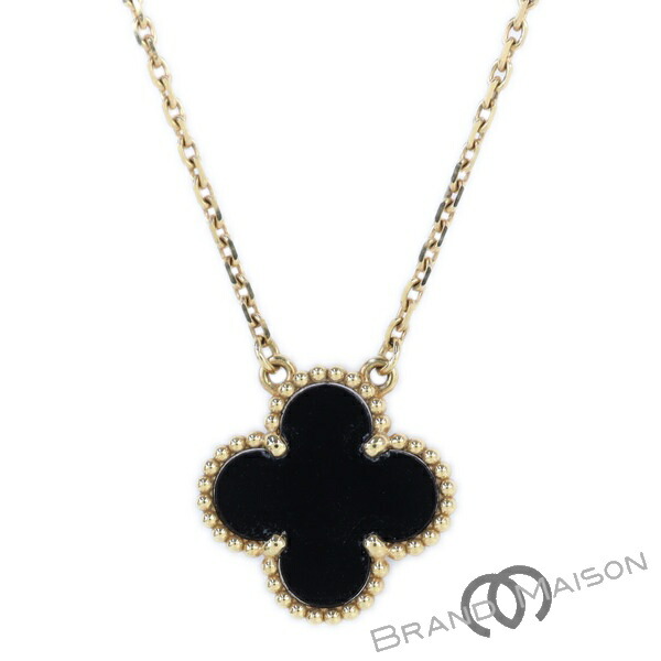 ヴァン・クリーフ&アーペル/ヴィンテージアルハンブラ ネックレス/VCARA45800/750YG/オニキス/Van Cleef & Arpels/ジュエリー/ヴァンクリ【中古】