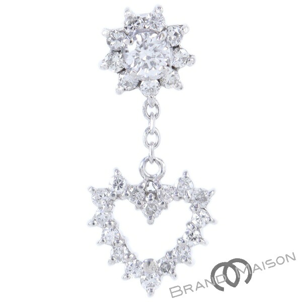 Aランク【ジュエリー】ダイヤモンドペンダントトップ/Pt850/2.1g/0.28ct/ハート/レディース/アクセサリー|ブランドメゾン