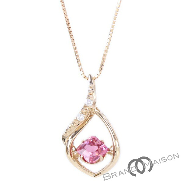 新品同様【ジュエリー】パパラチアサファイア ダイヤモンドネックレス/K18YG/44.5cm/3.5g/0.97ct/0.03ct/レディース/アクセサリー【中古】｜ブランドメゾン