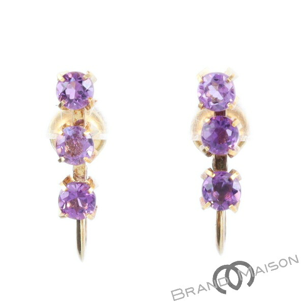 Aランク【ジュエリー】アメジストイヤリング/K18YG/1.4g/レディース/アクセサリー【中古】|ブランドメゾン