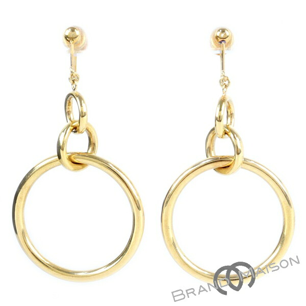 Aランク【ジュエリー】フープイヤリング/K18YG/5.7g/ぶら下がり/レディース/アクセサリー