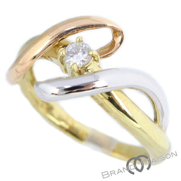 ジュエリー/ダイヤモンドリング/K18YG/Pt900/9号/4.6g/0.10ct/指輪/新品同様/レディース/アクセサリー【中古】|ブランドメゾン