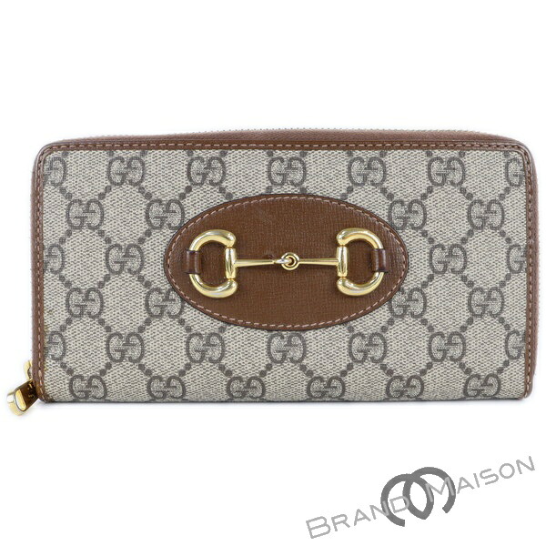 グッチ/ラウンドジッパー長紙入れ/621889/ベージュ/導管ビット 1955/GUCCI/レディース【中古】