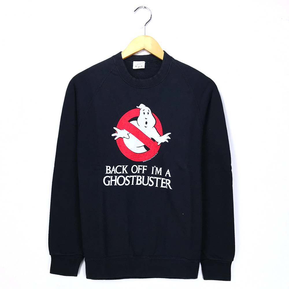 GHOST BUSTERS スウェット ブラック Mサイズ 1984年公開時 Columbia Pictures トレーナー BACK OFF I'M A GHOSTBUSTER コロンビアピクチャー 映画 MOVIE 黒 送料無料【中古】 k-0114
