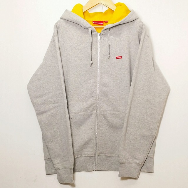 supreme small box zip up sweat grey