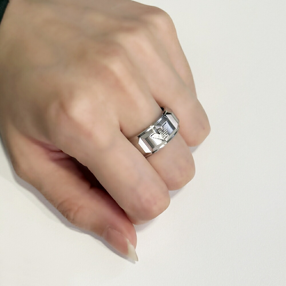 EMPORIO ARMANI リング EGS2924040 SILVER 【Men's】 EMPORIO ARMANI RING EGS2924040 SILVER S M L XL エンポリオ