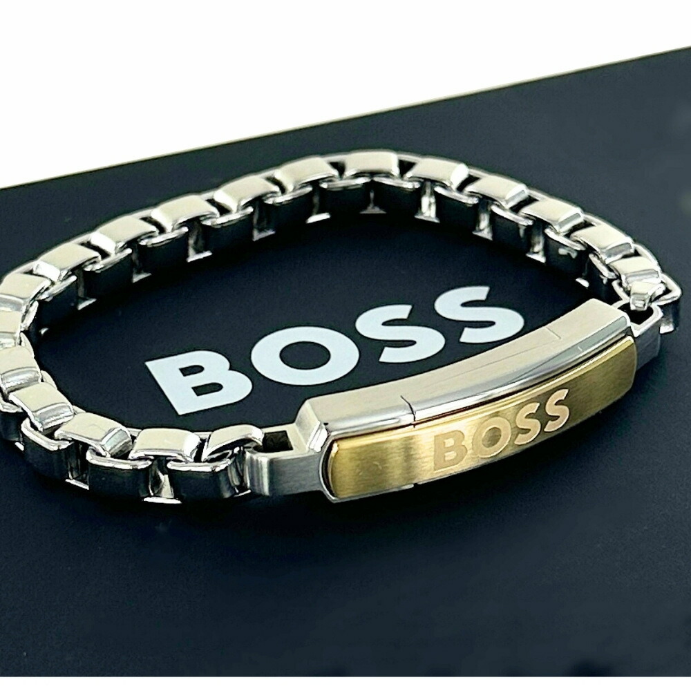HUGO BOSS ヒューゴ ボス ブレスレット メンズ チェーンブレスレット ステンレス シルバー ブラック 大人 シンプル おしゃれ メンズアクセサリー 彼氏 夫 父 記念日 結婚記念日 誕生日プレゼント メンズギフト 男性ギフト 成人 卒業 入学
