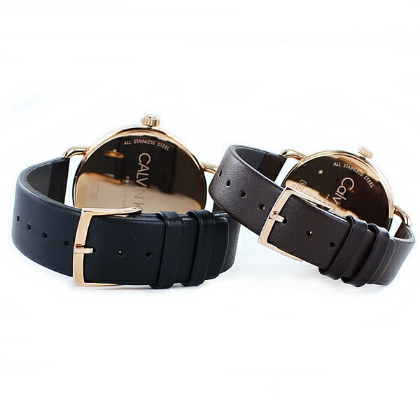 カルバンクライン ペアウォッチ 腕時計 夫婦 両親 結婚式 贈呈品 プレゼント メンズ レディース イーブン シルバー文字盤 ブラック ブラウン レザー 内祝い お中元 お歳暮 Centralelectricals Com