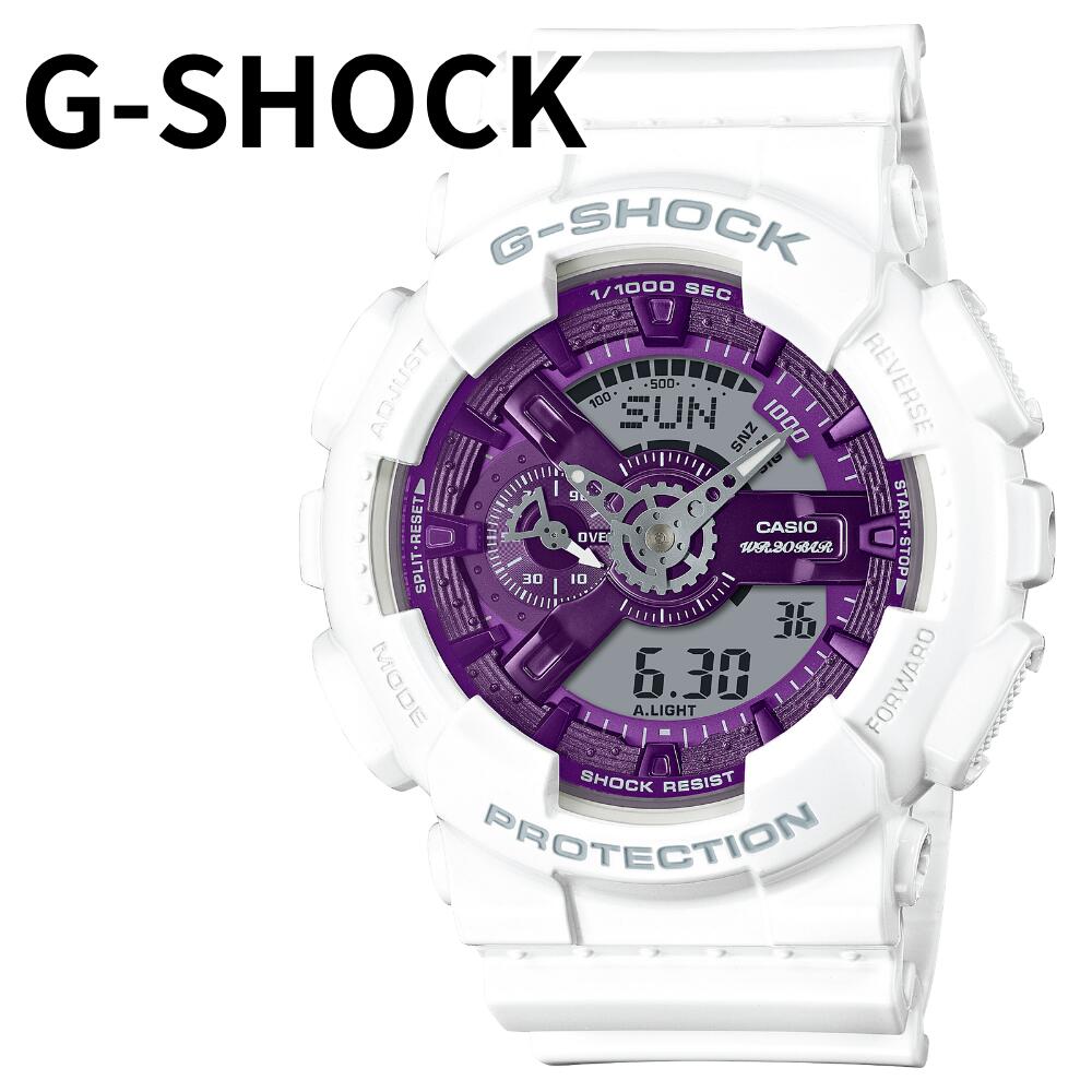 G-SHOCK ジーショック メンズ ウオッチ 白いこと パープル アナデジ 200m雨合羽 外国で模範例 カシオ 海 アウトドア スポーツウォッチ CASIO 成人男性 差し上げ物 GA-110WS-7A 成年者 卒 はいり込む