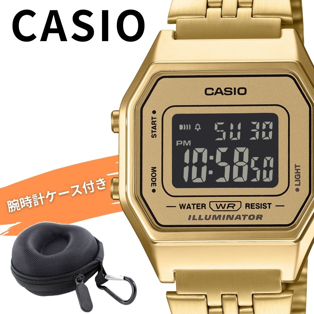 カシオ 腕時計 レディース 腕時計ケース付き ゴールド デジタル 見やすい 小さめ 軽量 チープカシオ 海外モデル 中学生 高校生 普段使い 誕生日 プレゼント ギフト LA680WGA-9B 成人 卒業 入学