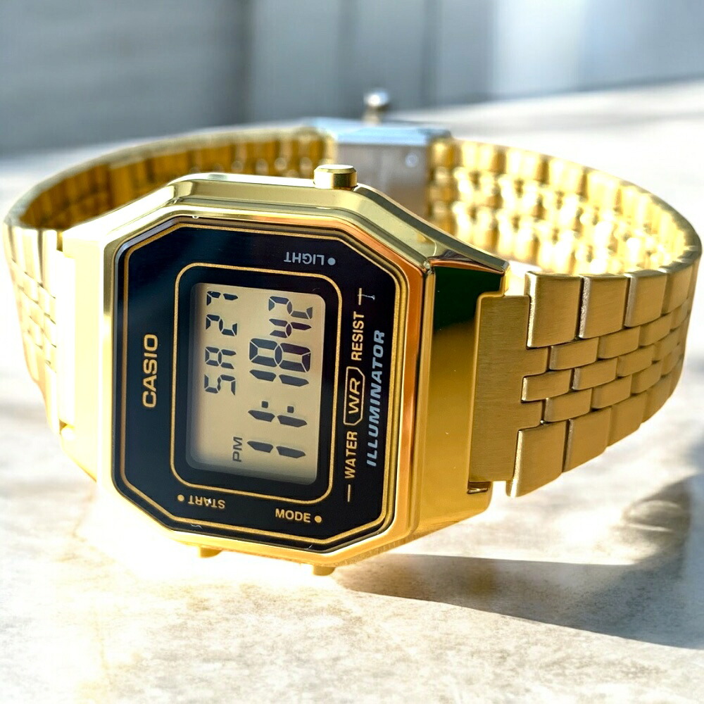 海外モデル カシオ CASIO 腕時計 メンズ レディース キッズ ユニセックス チプカシ デジタル クオーツ 防水 シンプル ゴールド メタルバンド 中学生 高校生 ギフト 時計 誕生日 記念日 LA680WEGA-1 成人 卒業 入学