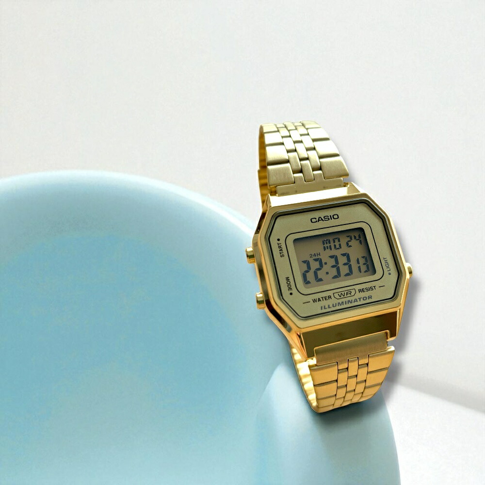 海外モデル カシオ CASIO 腕時計 メンズ レディース キッズ ユニセックス チプカシ デジタル クオーツ 防水 シンプル ゴールド メタルバンド 中学生 高校生 ギフト 時計 誕生日 記念日 LA680WEGA-9 成人 卒業 入学