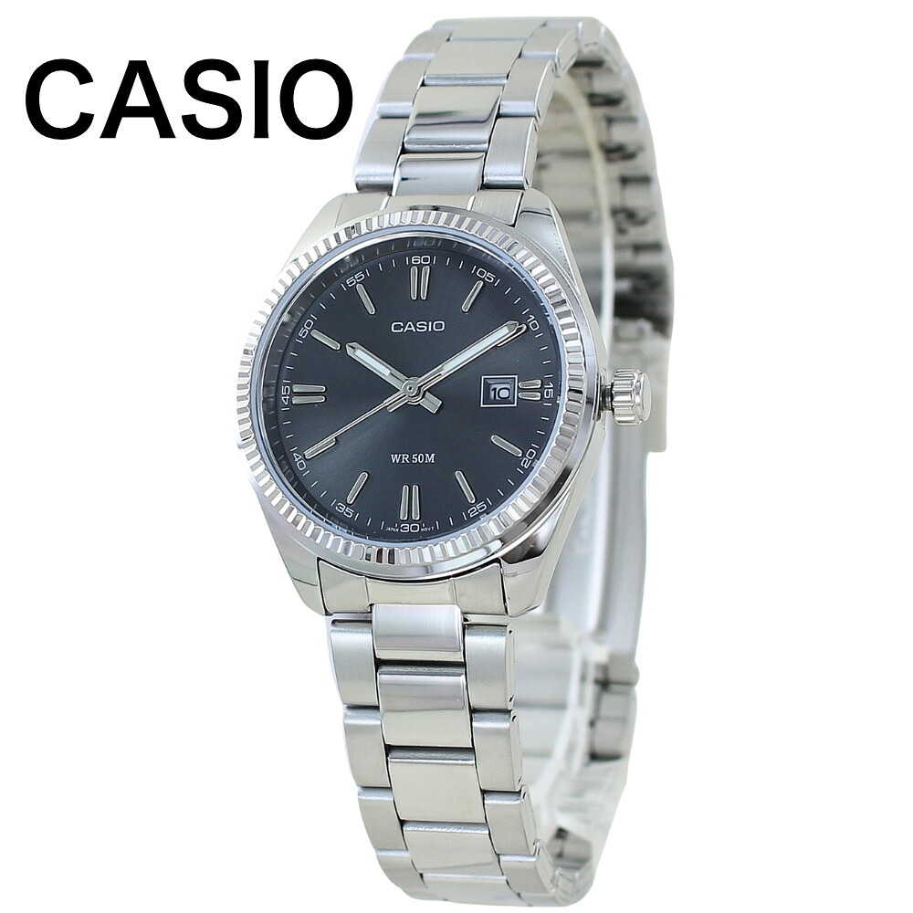 カシオ スタンダード 腕時計 レディース シンプル CASIO 時計 シルバー ブラック ステンレス ブレスレット ビジネス 受験 試験 仕事用 誕生日 記念日 ギフト 海外モデル LTP-1302PD-1A1 成人 卒業 入学｜ブランド腕時計 nopple