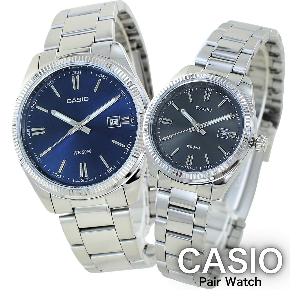 CASIO カシオ ウオッチ 有りの実仕掛ける ペアウォッチ 分かりやすい アナログ 時辰儀 青み 黒いこと しろがね色 ステンレス鋼 有りの実ウオッチ 有りの実差し上げ物 お一揃い 親子 支持者 夫婦関係 二人組 両親 差し上げ物 差し上げ物 成年者 卒 はいり込む