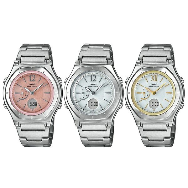 【選べる3モデル】国内正規品 CASIO カシオ 時計 レディース 腕時計 手表 WAVE CEPTOR ウェーブセプター 電波ソーラー アナデジ アナログ デジタル メタルバンド LWA-M160D 誕生日プレゼント 成人 卒業 入学
